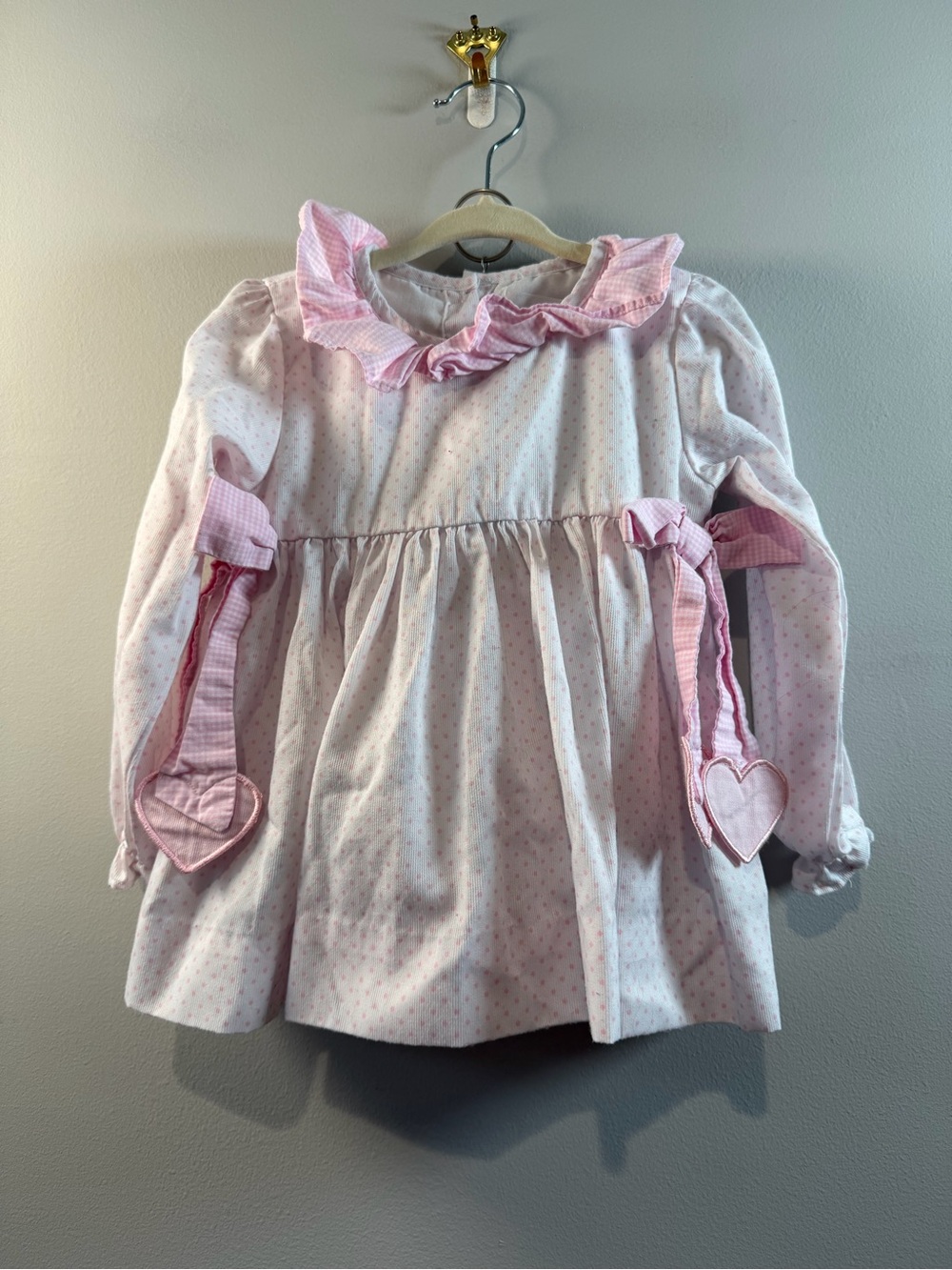 Cecil & Lou pink & white polka dot 2 piece set w/hearts 3T
